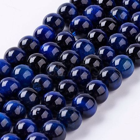 Natural Tiger Eye Bead Strands G-P276-03-8mm-1