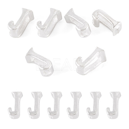 6Pcs 925 Sterling Silver Hollow Initial Beads STER-TA0001-53J-1