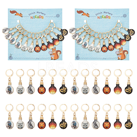 Alloy Enamel Pendant Stitch Markers HJEW-AB00237-1