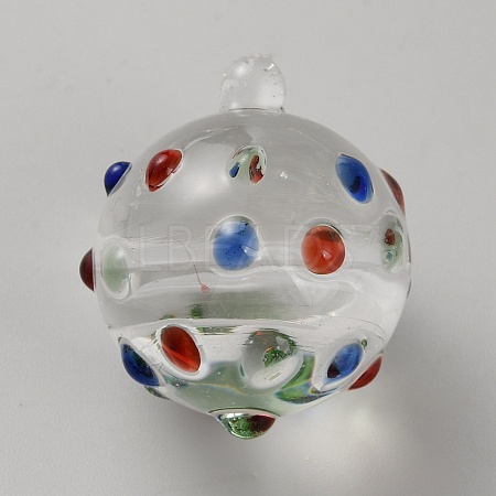 Round Glass Ceiling Fan Pull Chain Decoration GLAA-WH0039-40A-1