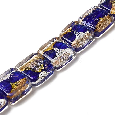 Handmade Gold Foil and Silver Foil Lampwork Beads FOIL-C001-01B-06-1