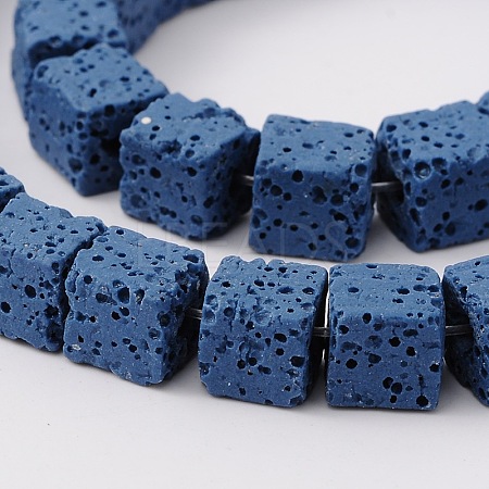 Synthetic Lava Rock Bead Strands G-N0104-8mm-21-1