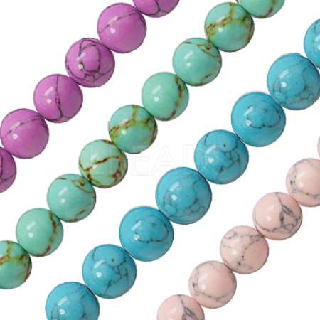 Synthetic Turquoise Beads Strands TURQ-H038-4mm-M-1