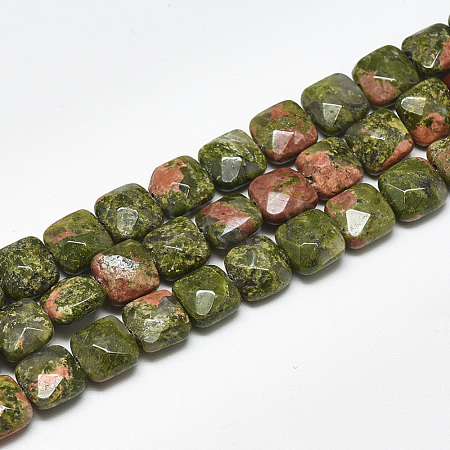 Natural Unakite Beads Strands G-S357-D01-04-1