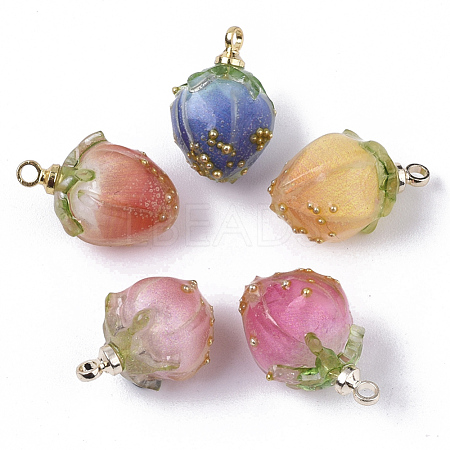 Handmade Flower Epoxy Resin Pendants KY-S163-103-1