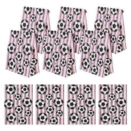 15Pcs Football Print Paper Cady Bags ABAG-TA0002-33A-1