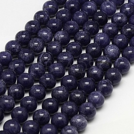 Natural Yellow Jade Beads Strands G-G598-8mm-YXS-15-1