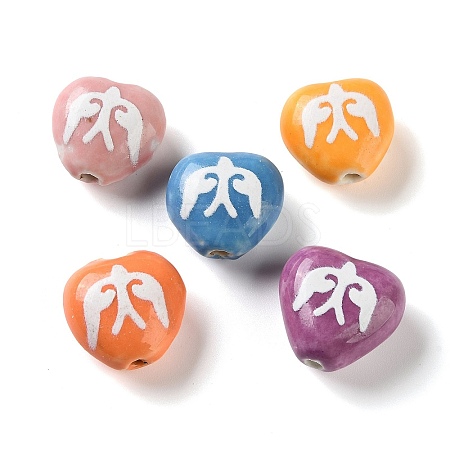 Printed Handmade Porcelain Beads FIND-H023-01-1