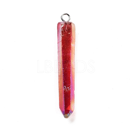 Electroplated Natural Quartz Pendants G-P315-B01-07P-1