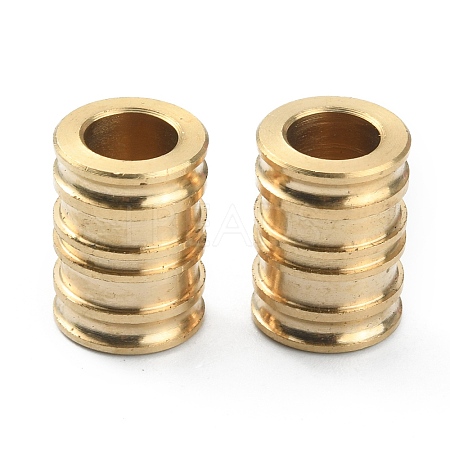 Groove Column Shaped Brass Beads FIND-WH0143-88G-1