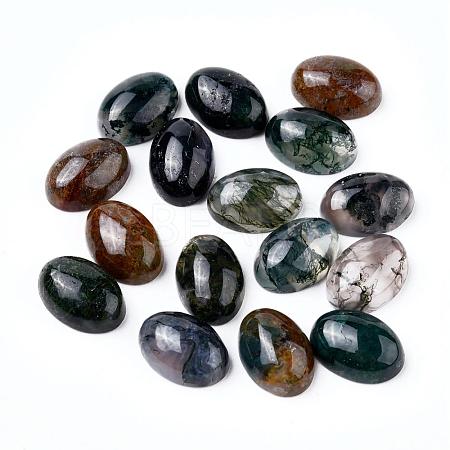 Natural Moss Agate Cabochons X-G-F296-09-10x14mm-1