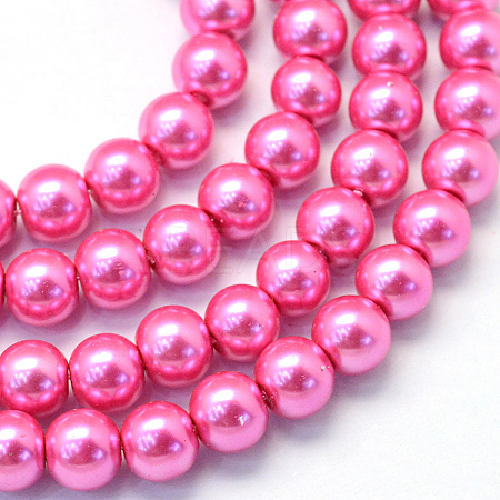 Baking Paint Glass Pearl Round Bead Strands X-HY-Q003-10mm-54-1