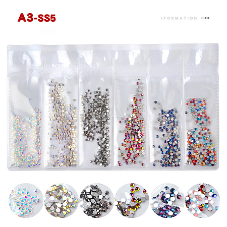 Glass Rhinestone Flat Back Cabochons MRMJ-T009-034A-SS5-1