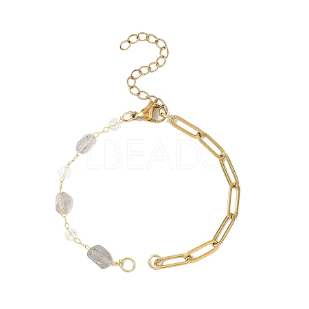 304 Stainless Steel Paperclip Chain Bracelet Making AJEW-JB01434-02-1