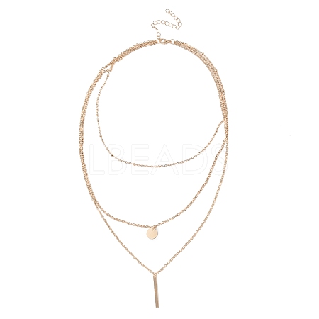 Alloy 3 Layer Necklaces for Women WG9523E-08-1