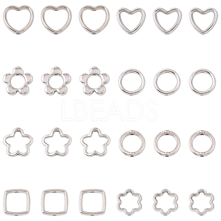 139Pcs 8 Styles CCB Plastic Beads Frames CCB-YW0001-73-1