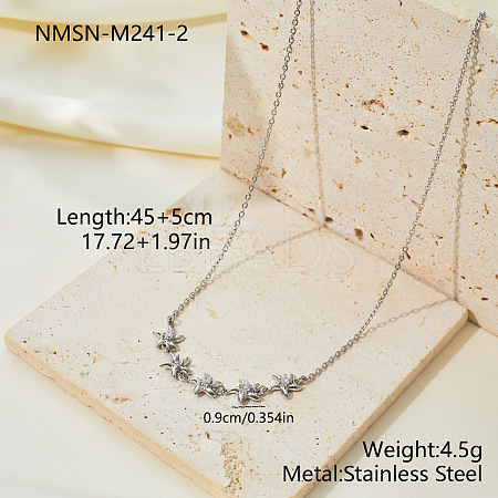 Women's 304 Stainless Steel Necklaces WGA6AE1-02-1