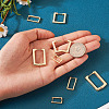 8Pcs 4 Size Brass Rectangle Hoop Earrings for Women EJEW-TA0001-12-4
