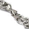 Non-Tarnish 304 Stainless Steel Byzantine Chain Bracelet BJEW-C042-04P-3