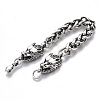 Men's Alloy Wheat Chain Bracelets X-BJEW-T014-07AS-5
