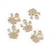 Brass Pave Clear Cubic Zirconia Connector Charms KK-E068-VB348-4