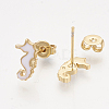 Brass Stud Earrings EJEW-S201-176D-2