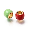 Brass Enamel European Beads KK-Z163-05G-2