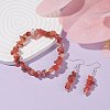 Natural Red Agate Chips Beaded Jewelry Set X-SJEW-JS01232-04-2