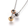 304 Stainless Steel Stud Earrings & Pendant Necklaces Jewelry Sets SJEW-L136-15M-2