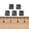 Brass Rhinestone Spacer Beads RB-A013-7x7-01B-2