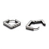 Tarnish Resistant 304 Stainless Steel Rhombus Huggie Hoop Earrings STAS-J033-08P-3