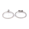 Bowknot 304 Stainless Steel Finger Ring Set for Women RJEW-C086-29-P-3