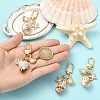 Electroplate Spiral Shell Pendant Decorations HJEW-YW00240-01-6