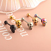 Skull 304 Stainless Steel Straight Barbell 15 Gauge Piercing Tongue Rings for Women Men FS-WG07D05-05-1