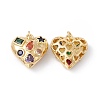 Rack Plating Brass Micro Pave Colorful Cubic Zirconia Pendants ZIRC-C040-13G-1