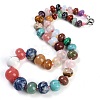 Natural Mixed Stone Rondelle Graduated Beaded Necklaces for Women Men NJEW-K388-02U-1