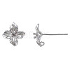 Brass Stud Earring Findings KK-N232-337B-01P-2