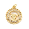 Brass Micro Pave Clear Cubic Zirconia Pendants KK-U007-01G-08-1