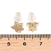 Brass Clear Cubic Zirconia Stud Earring Findings LS-EJEW-A155-03F-G-2