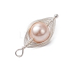 Copper Wire Wrapped Shell Pearl Pendants PALLOY-JF03115-01-5