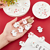 CRASPIRE 20Pcs 5 Colors Snowman Christmas Theme Food Grade Eco-Friendly Silicone Beads SIL-CP0001-05-3