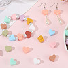 100Pcs 10 Colors Heart Food Grade Silicone Beads SIL-PA0001-09B-7