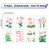 16 Sheets 8 Styles PVC Waterproof Wall Stickers DIY-WH0345-026-2