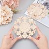 Natural Solid Wood Carved Onlay Applique Craft WOOD-FH0001-16-3