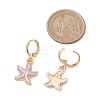 Alloy Enamel Starfish Hoop Earrings EJEW-JE06139-3