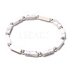 Natural Howlite Beads Stretch Bracelets for Men BC6173-4-1