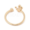 Brass Micro Pave Colourful Cubic Zirconia Open Cuff Rings for Women LS-RJEW-Z073-01G-03-3