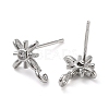 Brass Micro Pave Cubic Zirconia Studs Finding KK-K364-06P-2