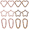 12Pcs 6 Styles Alloy Spring Gate Rings FIND-HS0002-71-1