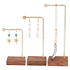 3Pcs 3 Sizes Alloy Jewelry Display Stands with Wood Base EDIS-WH0022-25-1